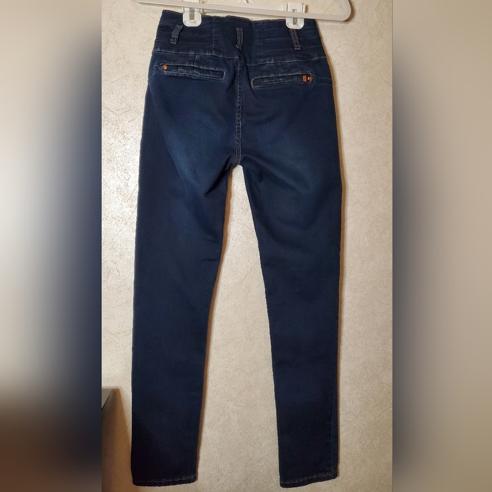 Cest Toi Jeans High-Waisted Dark Blue Women's Jeans - Picture 3 of 14